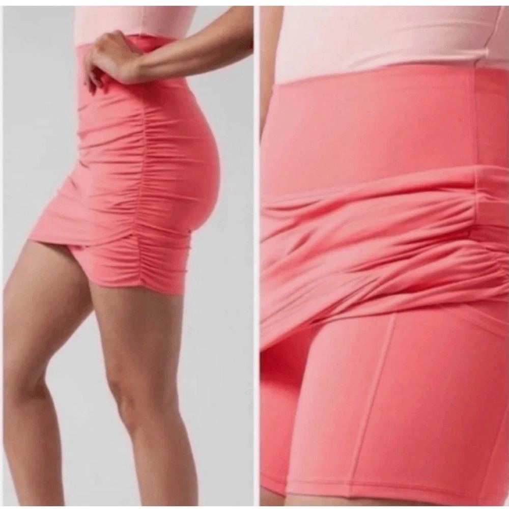 Athleta Transcend Skort 3X Coral Pink Ruched Active Athletic Skirt